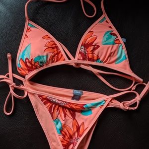 🆕Aerie - Pink Floral Bathing Suit Set - XS